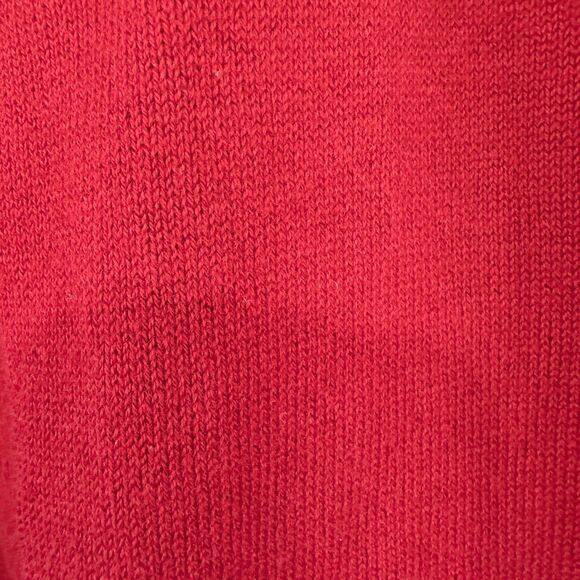 Eddie Bauer Cotton Cashmere Two Button Cardigan Womens Petite Large Red Holiday - Picture 11 of 15